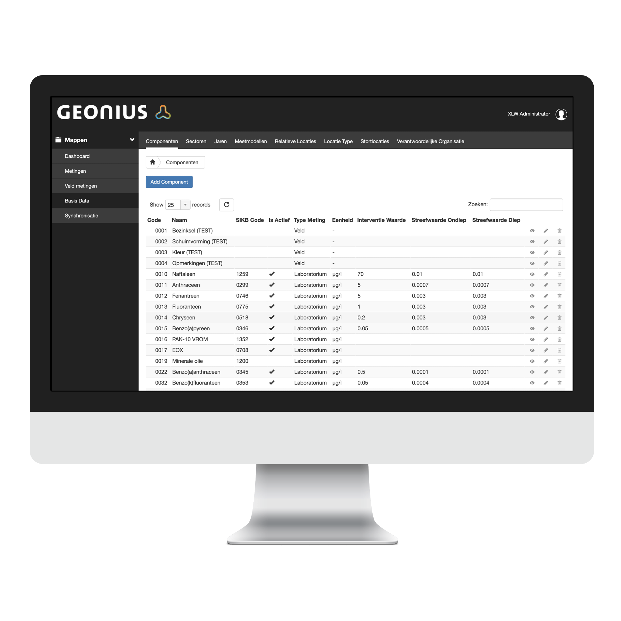 Geonius Milieu - Attero grondwatermetingen software