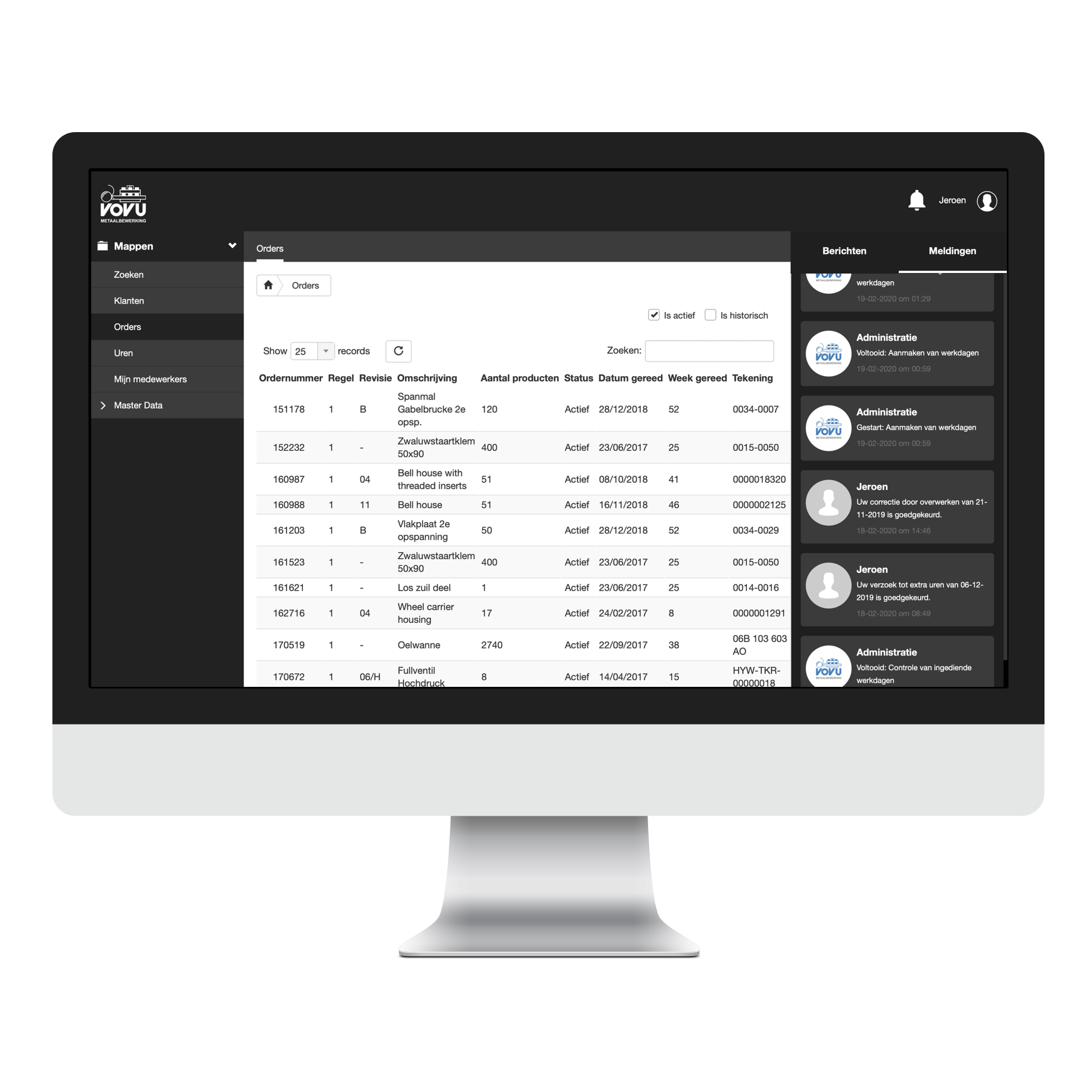 Vovu metaalbewerking ERP software op maat