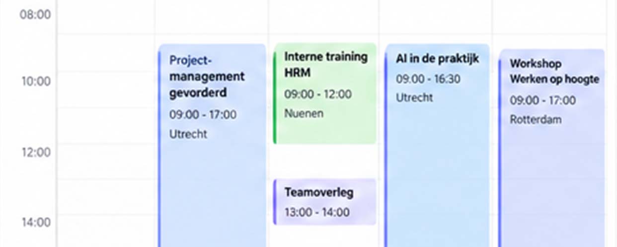 Trainers en locaties passend ingepland