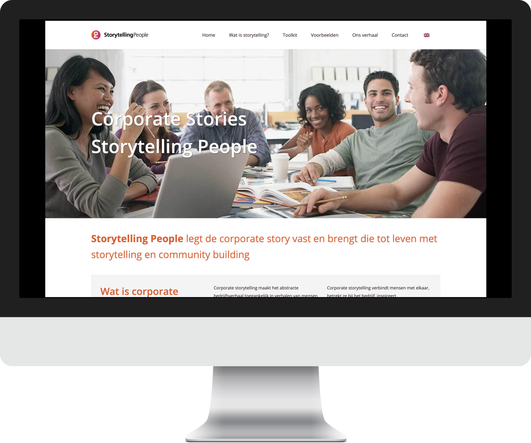 Websites voor Storytelling People. Deze legt de corporate story vast en brengt die tot leven met storytelling en community building