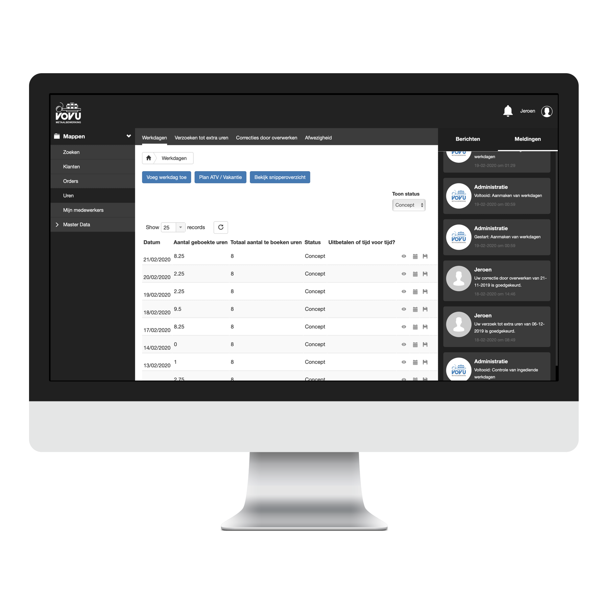 Vovu metaalbewerking ERP software op maat